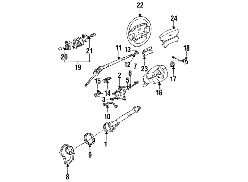 1993 Infiniti J30 Steering Column & Wheel Switch-Ignition Back Door Diagram for 48750-1E401