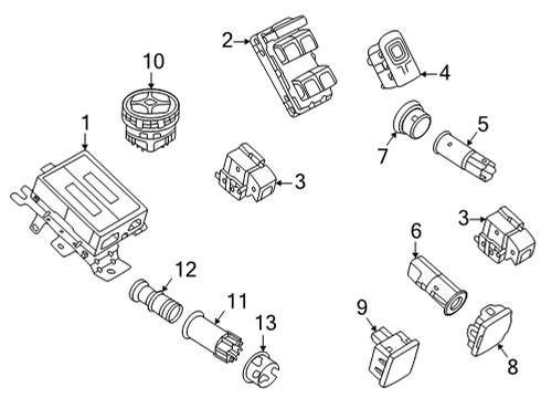 2021 Ford Bronco Mirrors Adjust Motor Diagram for CU5Z-17D696-A