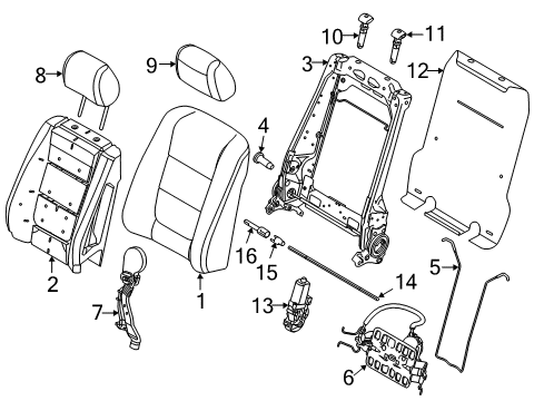 2015 Ford Explorer Heated Seats Headrest Diagram for BB5Z-78610A60-B