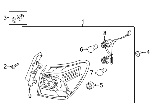 2022 Kia Rio Tail Lamps Lamp Assembly-Rear Comb Diagram for 92402H9300