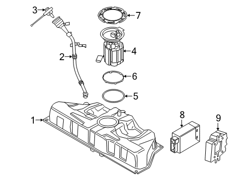 2014 BMW i8 Fuel System Components Filler Pipe Diagram for 16137339283