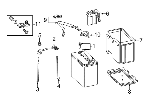 2020 Honda Clarity Battery Cover (4P) Diagram for 32418-T7A-003