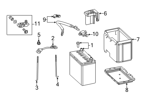 2020 Honda Clarity Battery Plate (B24) Diagram for 31512-TRW-000