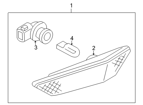 2003 Infiniti G35 Bulbs Body Assembly - Front Side Marker Diagram for 26189-AL520