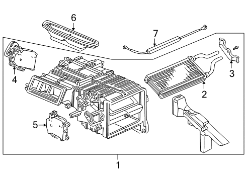 2007 Honda S2000 Heater Core & Control Valve Heater Unit Diagram for 79100-S2A-A02