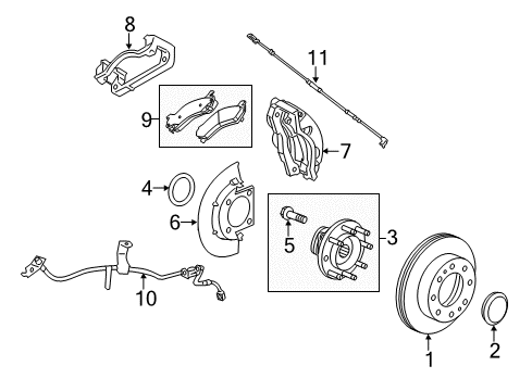 2019 Chevrolet Silverado 3500 HD Anti-Lock Brakes Hub & Bearing Diagram for 84459703