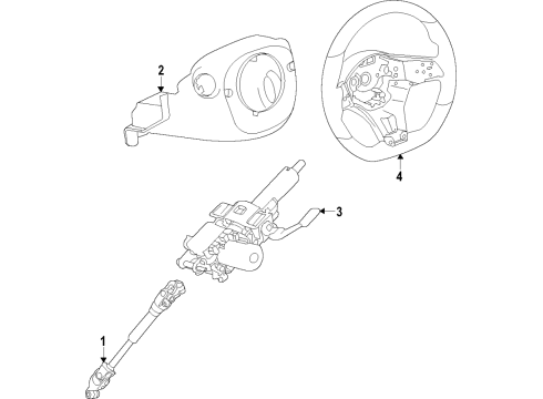 2020 Nissan Sentra Steering Column & Wheel, Steering Gear & Linkage COLMN-STRG Tilt Diagram for 48810-6LB1B