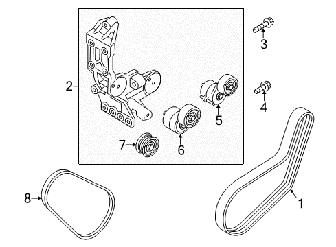 2011 Kia Optima Belts & Pulleys Idler-Drive Belt Diagram for 252882G001