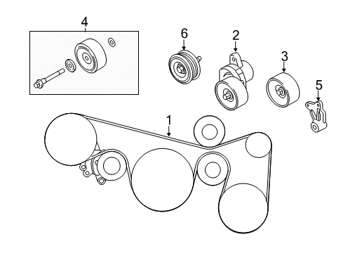 2012 Nissan Quest Belts & Pulleys Fan & Alternator Belt Diagram for 11720-1JA0A