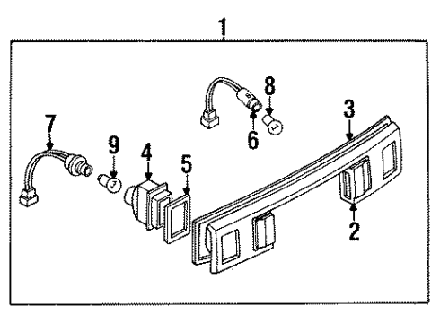 1987 Nissan Sentra License Lamps Lamp Licence Diagram for 26510-61A00
