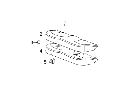 2010 Buick LaCrosse Rear Seat Components Seat Cushion Pad Diagram for 20823901