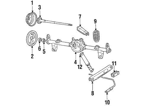 1986 Oldsmobile Custom Cruiser Rear Brakes Arm Asm, Rear Axle Upper Control Diagram for 10000904