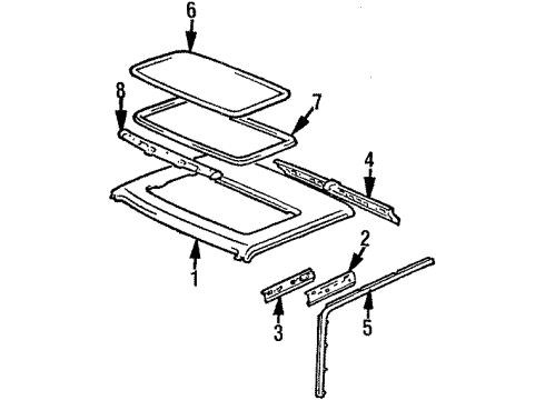 1987 Toyota 4Runner Roof, Sunroof Handle Assy, Removable Roof Lock Diagram for 63260-89105-03