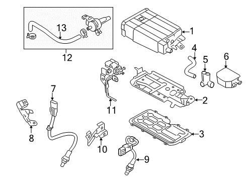 2014 Hyundai Genesis Emission Components Bracket-O2-LH Diagram for 947603F220