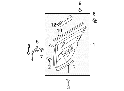 2010 Hyundai Sonata Interior Trim - Rear Door Weatherstrip-Rear Door Trim Lower LH Diagram for 83356-3K001-V2