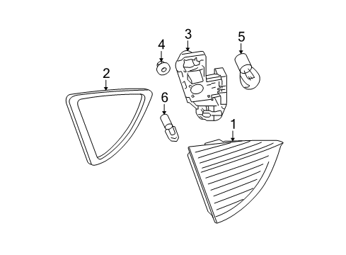 2007 BMW 328i Bulbs Bulb Holder, Rear Light In Trunk Lid, Left Diagram for 63217183843