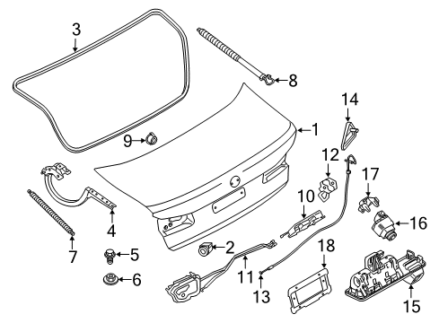 2021 BMW 530i Parking Aid Surround View Camera Diagram for 66539495742