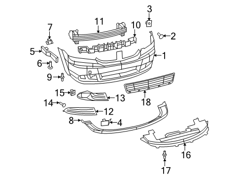 2010 Dodge Journey Front Bumper Bezel-Fog Lamp Diagram for 5178284AB