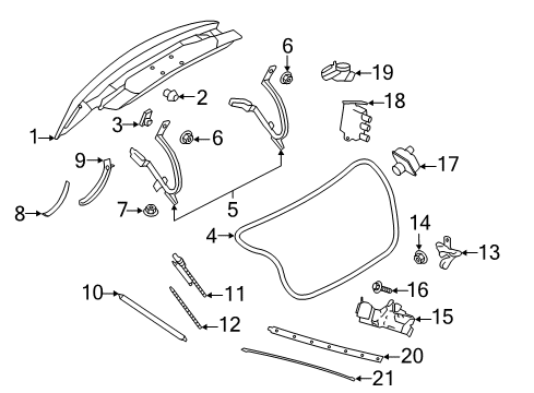 2020 Lincoln Continental Parking Aid Support Strut Diagram for GD9Z-54406A10-A