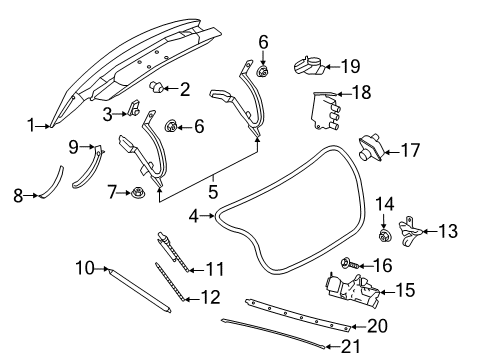 2020 Lincoln Continental Parking Aid Trunk Lid Bumper Diagram for GD9Z-54404B04-A