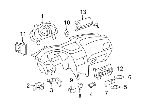 2009 Chevrolet Malibu Cluster & Switches, Instrument Panel Cluster Assembly Diagram for 20808608