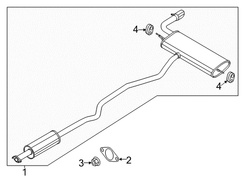 2020 Ford Fusion Exhaust Components Muffler & Pipe Gasket Diagram for JS7Z-9450-A