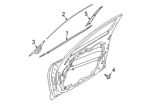 2019 Kia Stinger Exterior Trim - Front Door MOULDING Assembly-Front Door Diagram for 82850J5000