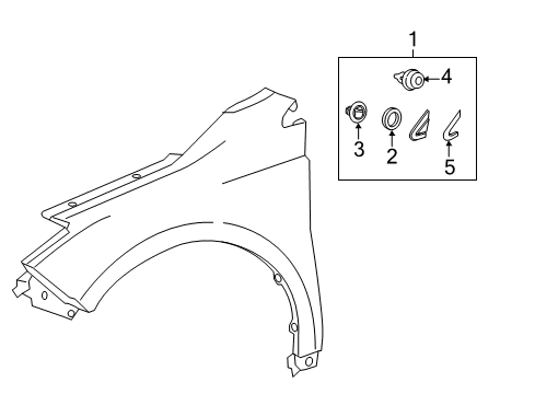 2018 Toyota Avalon Exterior Trim - Fender Corner Molding Diagram for 60118-07010