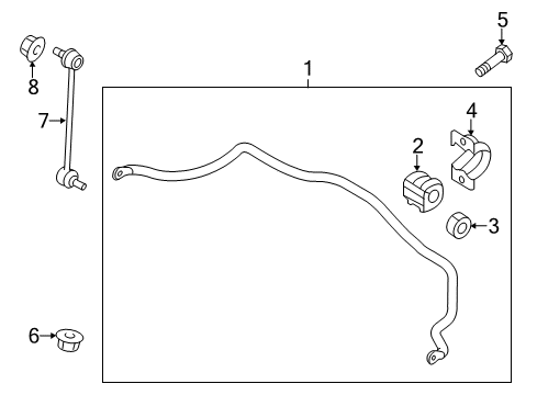 2015 Hyundai Tucson Stabilizer Bar & Components - Front Bolt Diagram for 54862-2T000