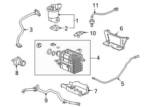 2006 Honda Civic Emission Components Valve Set, EGR Diagram for 18011-RNA-A00