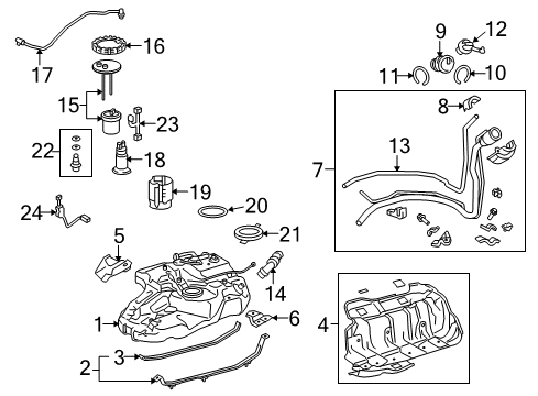 2014 Lexus RX350 Fuel Supply Band Sub-Assembly, Fuel Diagram for 77602-48170