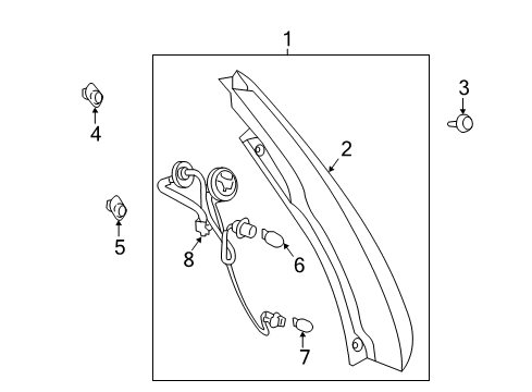 2014 Nissan Leaf Tail Lamps Combination Lamp Assy-Rear, LH Diagram for 26555-3NF0A