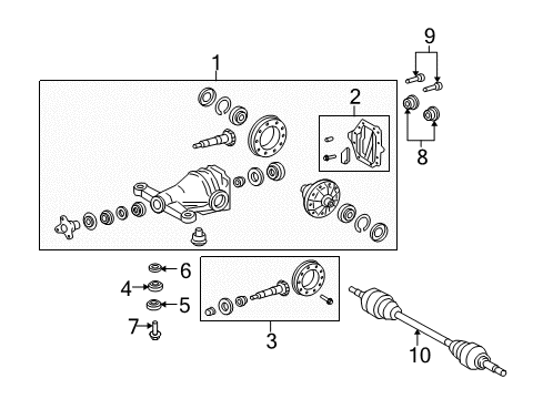 2011 Lexus LS600h Axle & Differential - Rear Bolt, HEXAGON Socket Diagram for 90110-14007