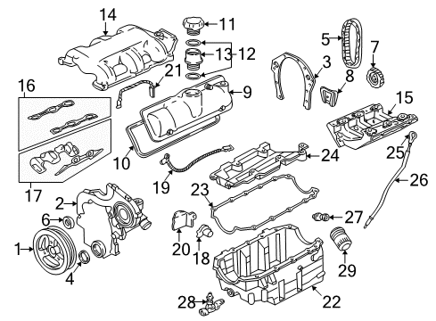 1998 Pontiac Trans Sport Powertrain Control Intake Manifold Gasket Set Diagram for 12586144