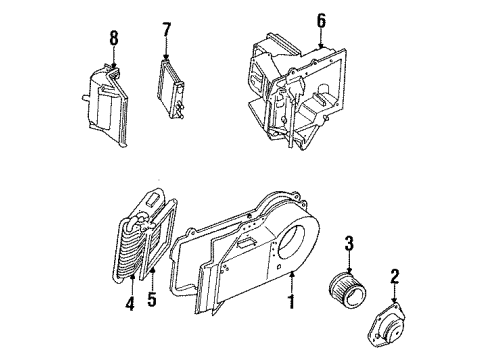 1987 Pontiac Bonneville Blower Motor & Fan Core, Evap Diagram for 3094616