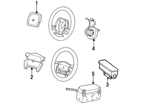 1994 Plymouth Grand Voyager Air Bag Components Clock Spring Diagram for 4688551