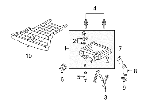 2012 Acura RDX Powertrain Control Gasket, Turbocharger Outlet Pipe Diagram for 17284-RWC-A01