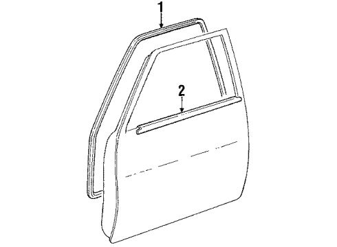 1988 Toyota Pickup Door & Components Weatherstrip Diagram for 67861-89105