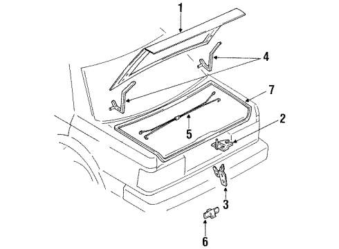 1991 Nissan Stanza Trunk Cable-Trunk Lid&Gas Filler Opener Diagram for 84650-65E10