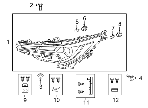2020 Toyota Corolla Headlamps Headlamp Assembly Diagram for 81150-02P50