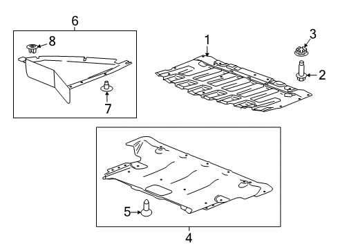 2016 Cadillac CT6 Radiator Support - Splash Shields Extension Panel Diagram for 23254605