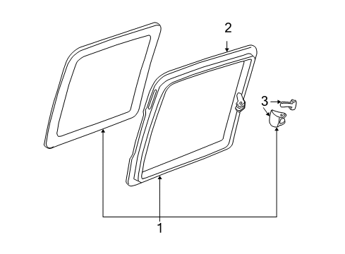 2007 Chevrolet Silverado 3500 HD Front Door Glass & Hardware Moveable Glass Diagram for 88939709