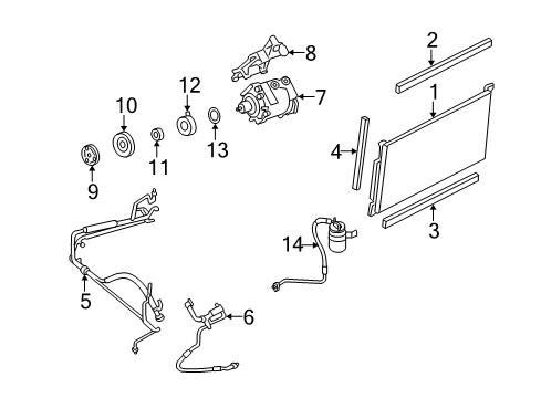 2005 Ford Freestyle Air Conditioner Condenser Diagram for EU2Z-19712-G