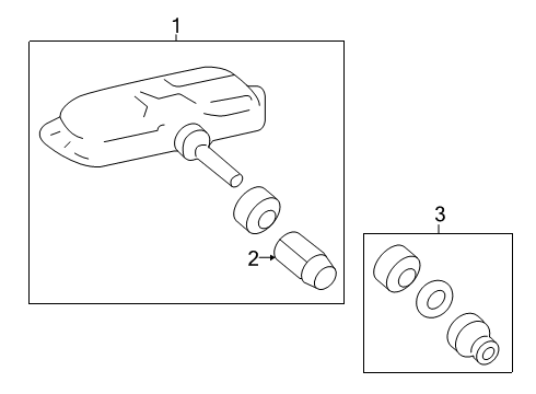 2021 Toyota Avalon Tire Pressure Monitoring TPMS Sensor Valve Assembly Diagram for 90942-A5005