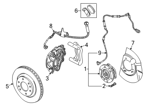 2009 Saab 9-7x Anti-Lock Brakes Rotor Diagram for 15294772