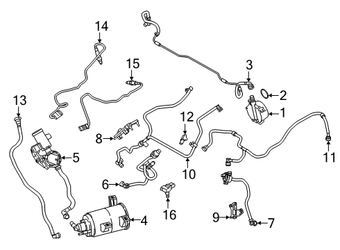 2018 BMW M5 Fuel Supply Fuel Tank Breather Line Diagram for 13908047175