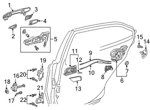 2020 Toyota Highlander Rear Door Door Check Diagram for 68640-0E090