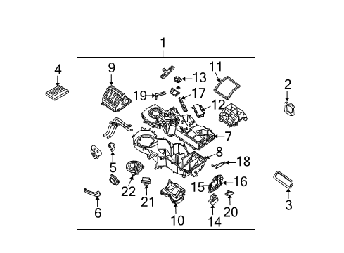 2004 Nissan Pathfinder Armada Auxiliary Heater & A/C Control Assembly Rear Diagram for 27501-ZC100