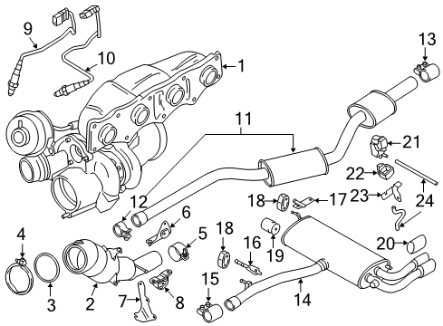 2013 BMW X3 Exhaust Components Rubber Mounting Diagram for 18307612903