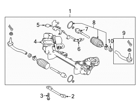 2015 Infiniti Q50 Steering Column & Wheel, Steering Gear & Linkage Gear Assy-Power Steering Diagram for 49200-4GA3C